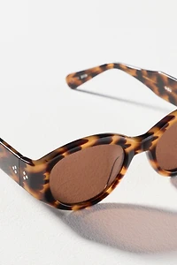 Krewe Lucy Oval Tortoiseshell Acetate Sunglasses
