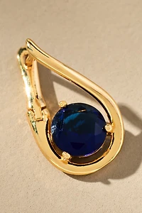 Looped Stone Huggie Hoop Earrings