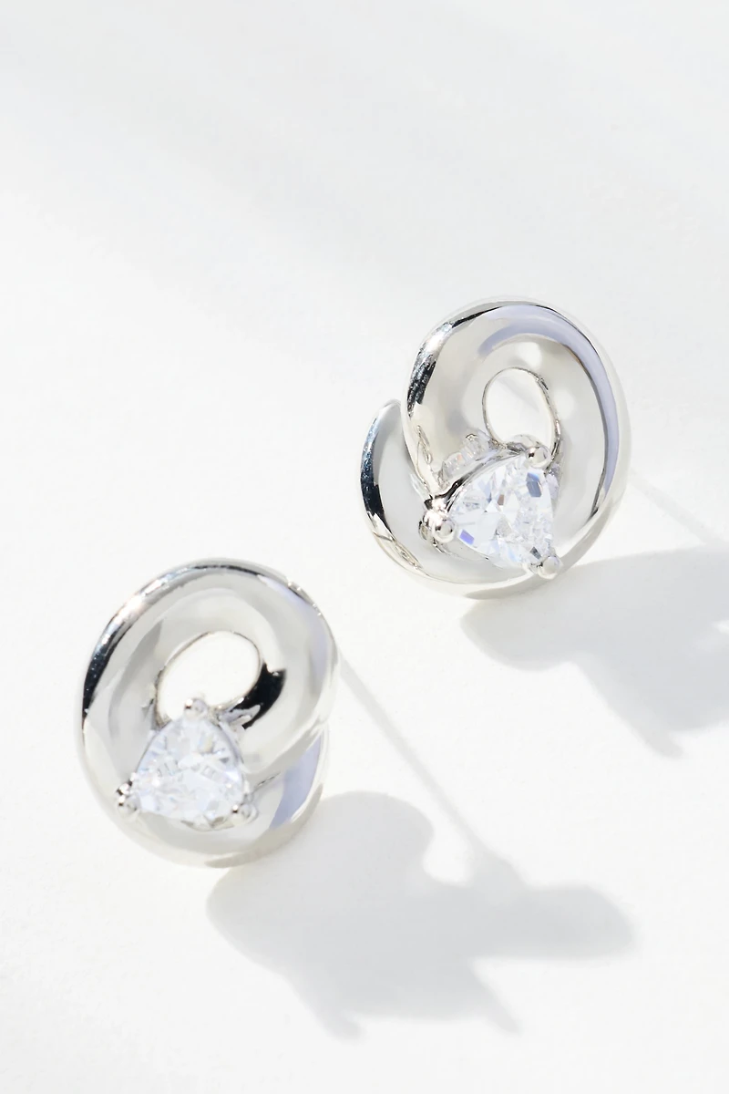 Looped Crystal Post Earrings