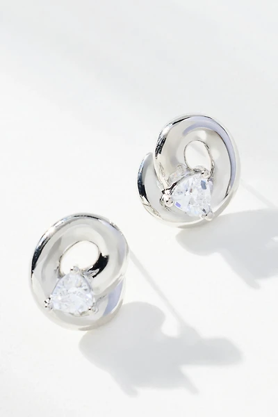 Looped Crystal Post Earrings