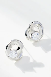 Looped Crystal Post Earrings