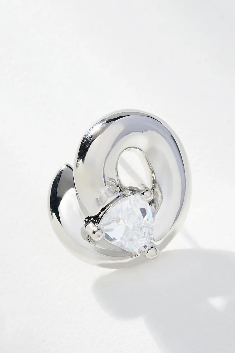 Looped Crystal Post Earrings