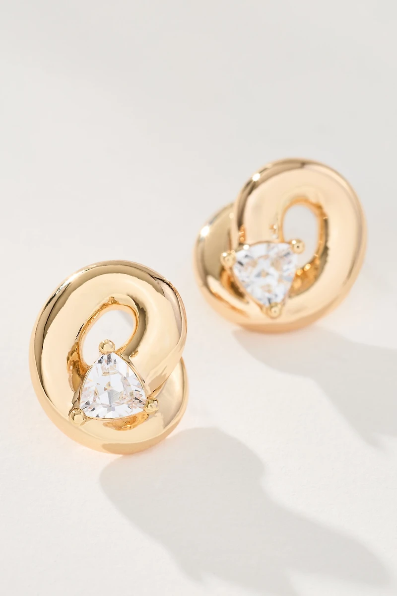 Looped Crystal Post Earrings