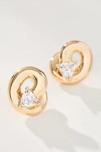 Looped Crystal Post Earrings