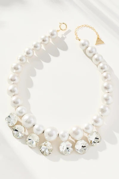 Crystal & Pearl Beaded Collar Necklace