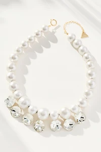 Crystal & Pearl Beaded Collar Necklace