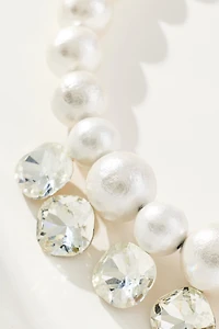 Crystal & Pearl Beaded Collar Necklace
