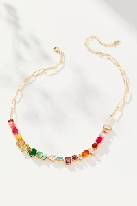 Colorful Gem Paperclip Necklace