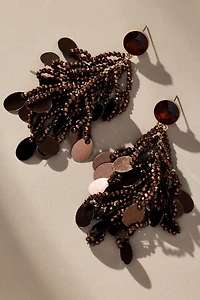 Colorful Beaded Sequin Fringe Earrings