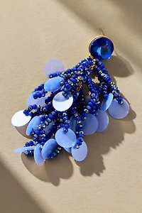 Colorful Beaded Sequin Fringe Earrings