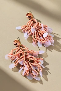 Colorful Beaded Sequin Fringe Earrings
