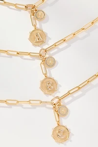 Monogram Coin Pendant Necklace