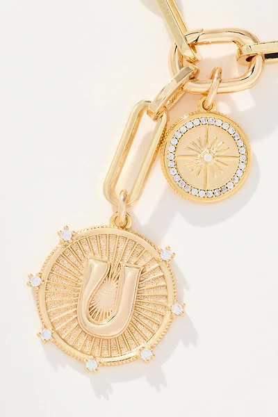 Monogram Coin Pendant Necklace