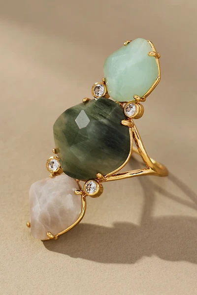 Triple Stone Glitzy Cocktail Ring