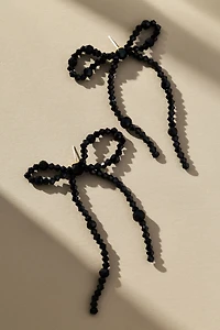 Beaded Bow Statement Earrings