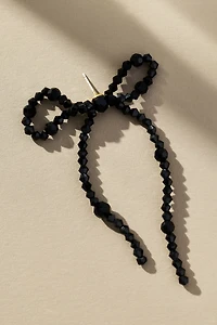 Beaded Bow Statement Earrings