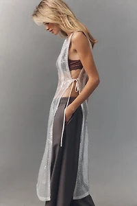 Sunday Brooklyn Sheer Sequin Side-Tie Tunic