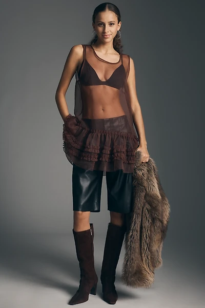 & Layered Sheer Ruffle Tunic