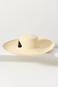 Sensi Studio Ribbon Tie Floppy Straw Hat