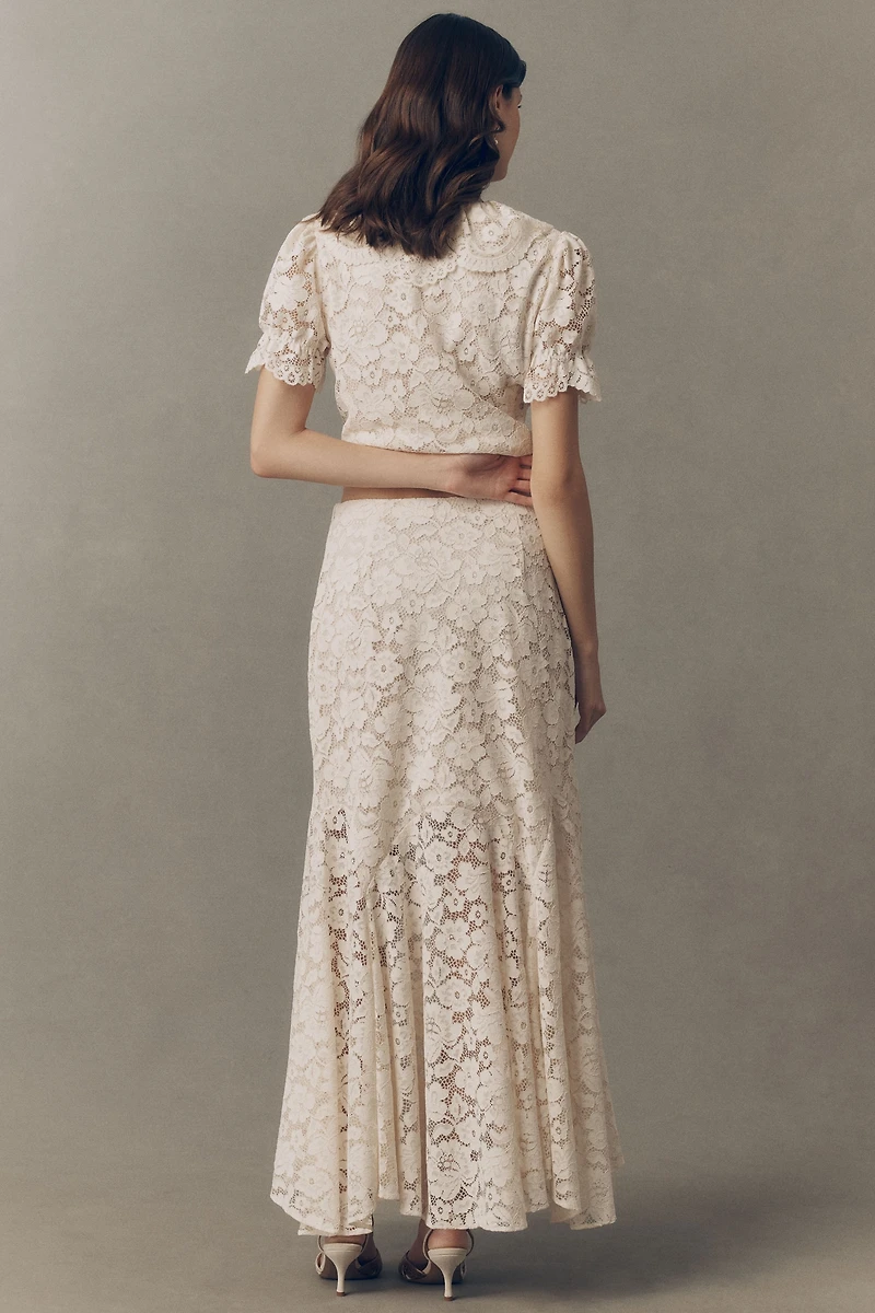 RIXO Jada Lace Maxi Skirt