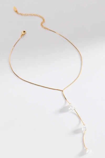 Delicate Crystal Y Necklace