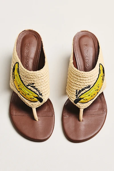 Farm Rio Raffia Icon Slip-On Kitten Heels