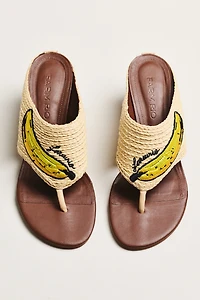 Farm Rio Raffia Icon Slip-On Kitten Heels