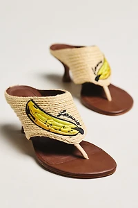 Farm Rio Raffia Icon Slip-On Kitten Heels