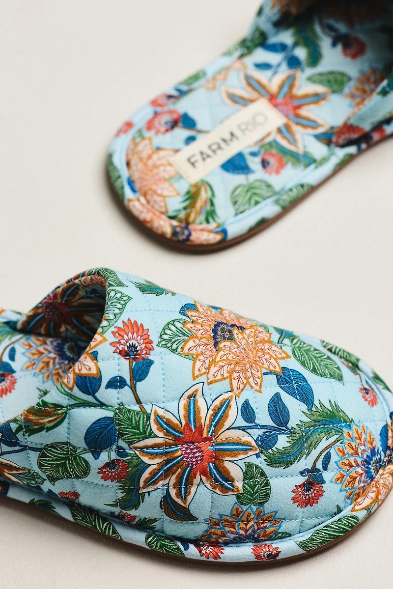 Farm Rio Quilted Hotel Slippers