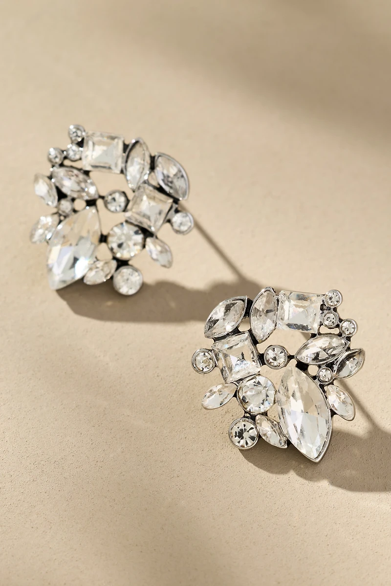 Mixed Crystal Stone Post Earrings