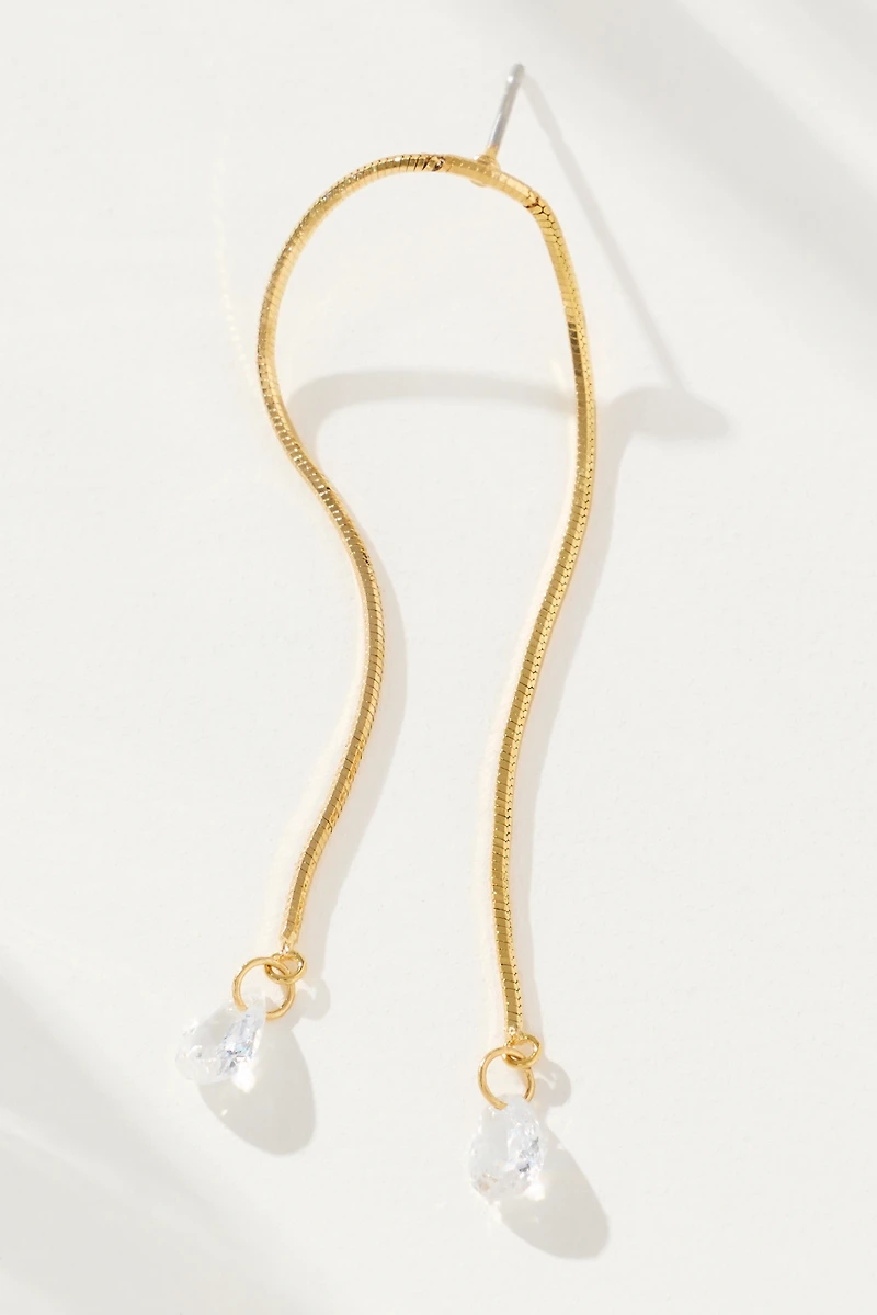 Crystal Threader Post Earrings