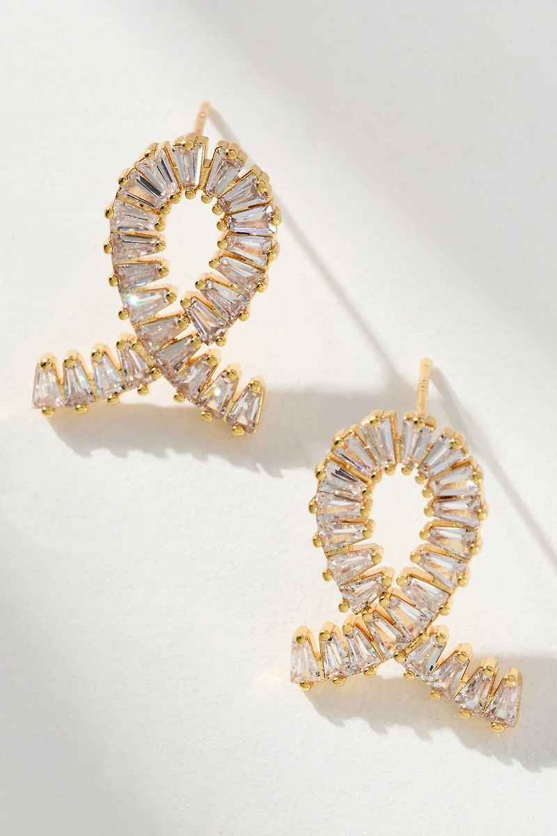 Loop Crystal Post Earrings