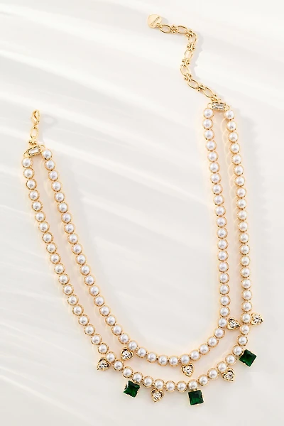 Chunky Layered Pearl & Gem Necklace