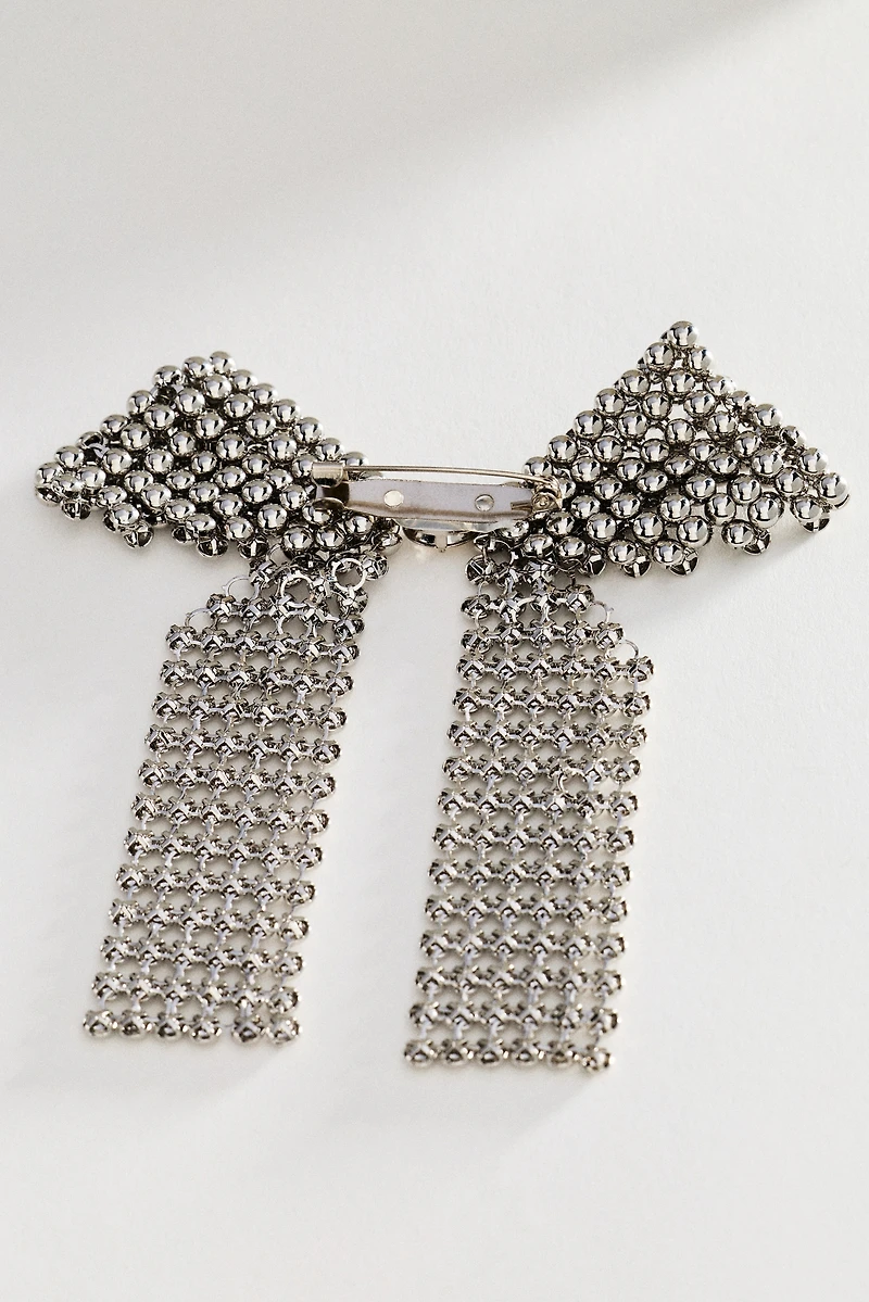 Studded Bow Brooch