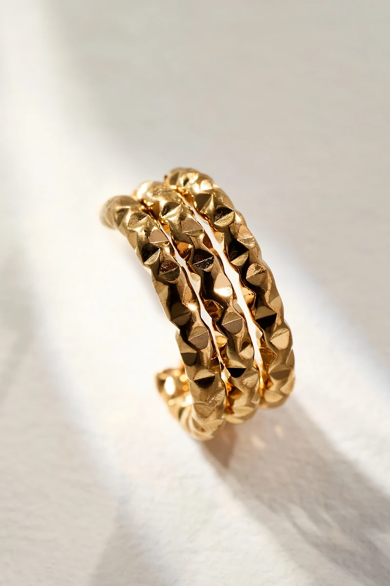 Water-Resistant Textured Hoop Earrings