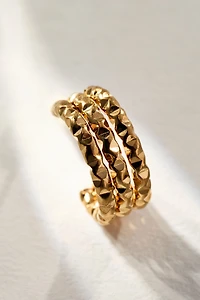 Water-Resistant Textured Hoop Earrings