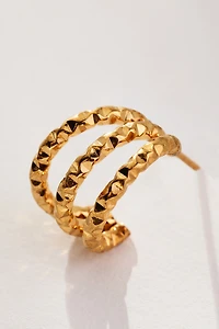 Water-Resistant Textured Huggie Hoop Earrings