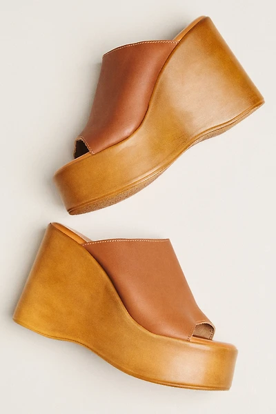 By Anthropologie Wooden Platform Wedge Sandals