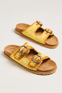Laidback London Woven Buckle Slide Sandals