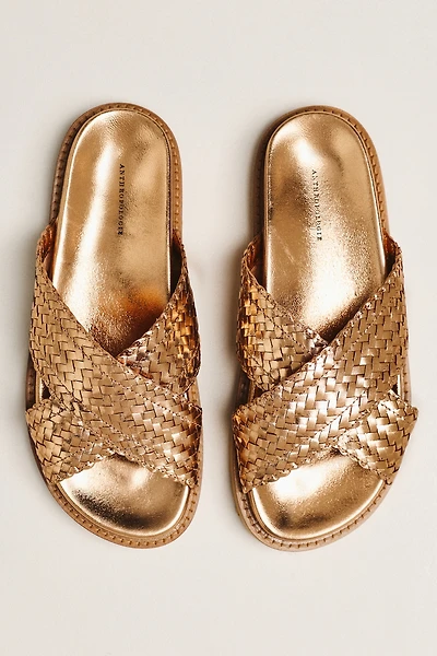 Cross-Strap Slide Sandals