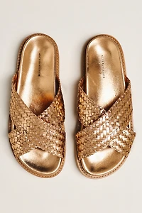 Cross-Strap Slide Sandals
