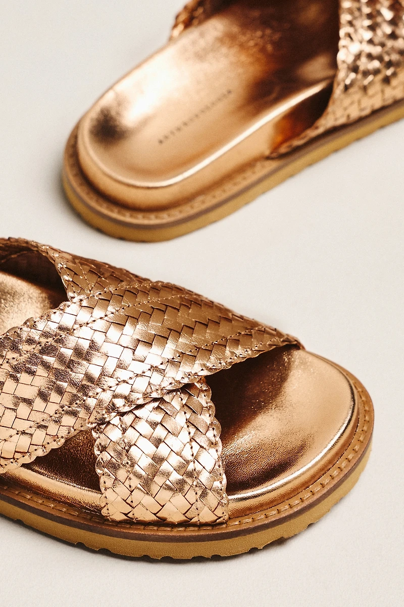 Cross-Strap Slide Sandals
