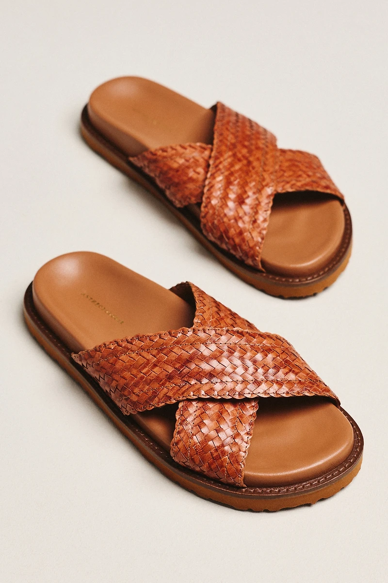 Cross-Strap Slide Sandals