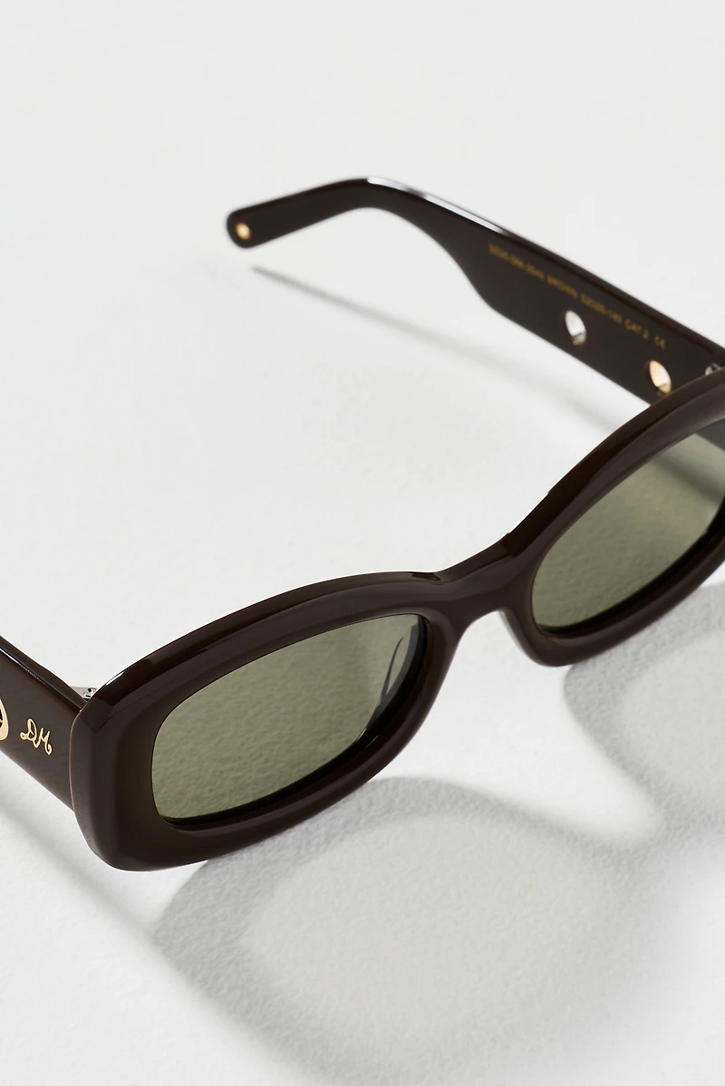 Damson Madder Fay Eyelet Rectangle Sunglasses