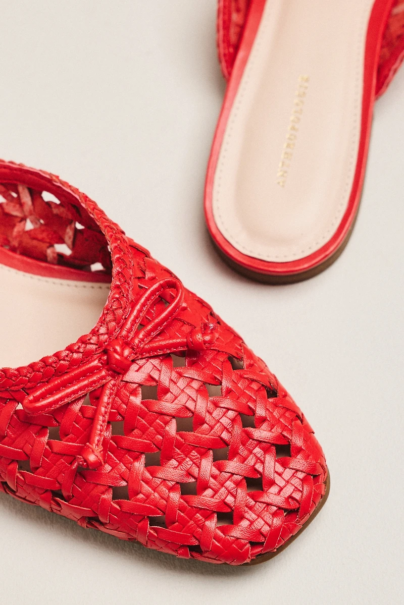 By Anthropologie Woven Leather Mules