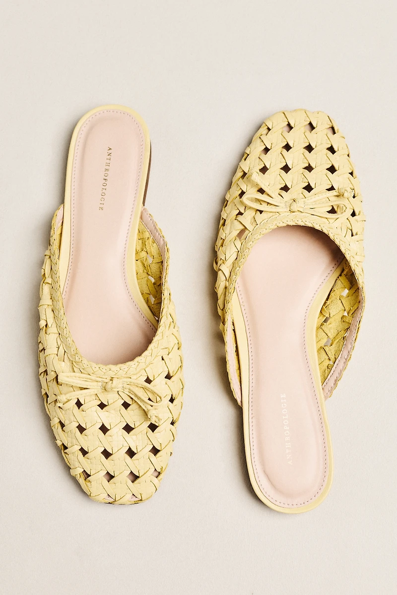 By Anthropologie Woven Leather Mules