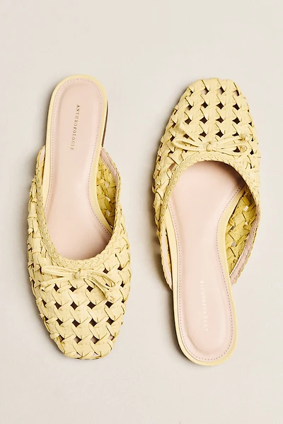 By Anthropologie Woven Leather Mules