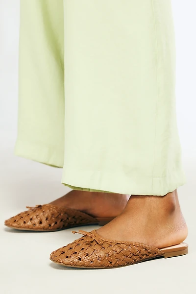 By Anthropologie Woven Leather Mules