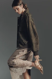 By Anthropologie Strappy Suede Heels