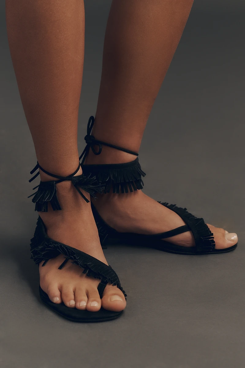 By Anthropologie Fringe Sandals